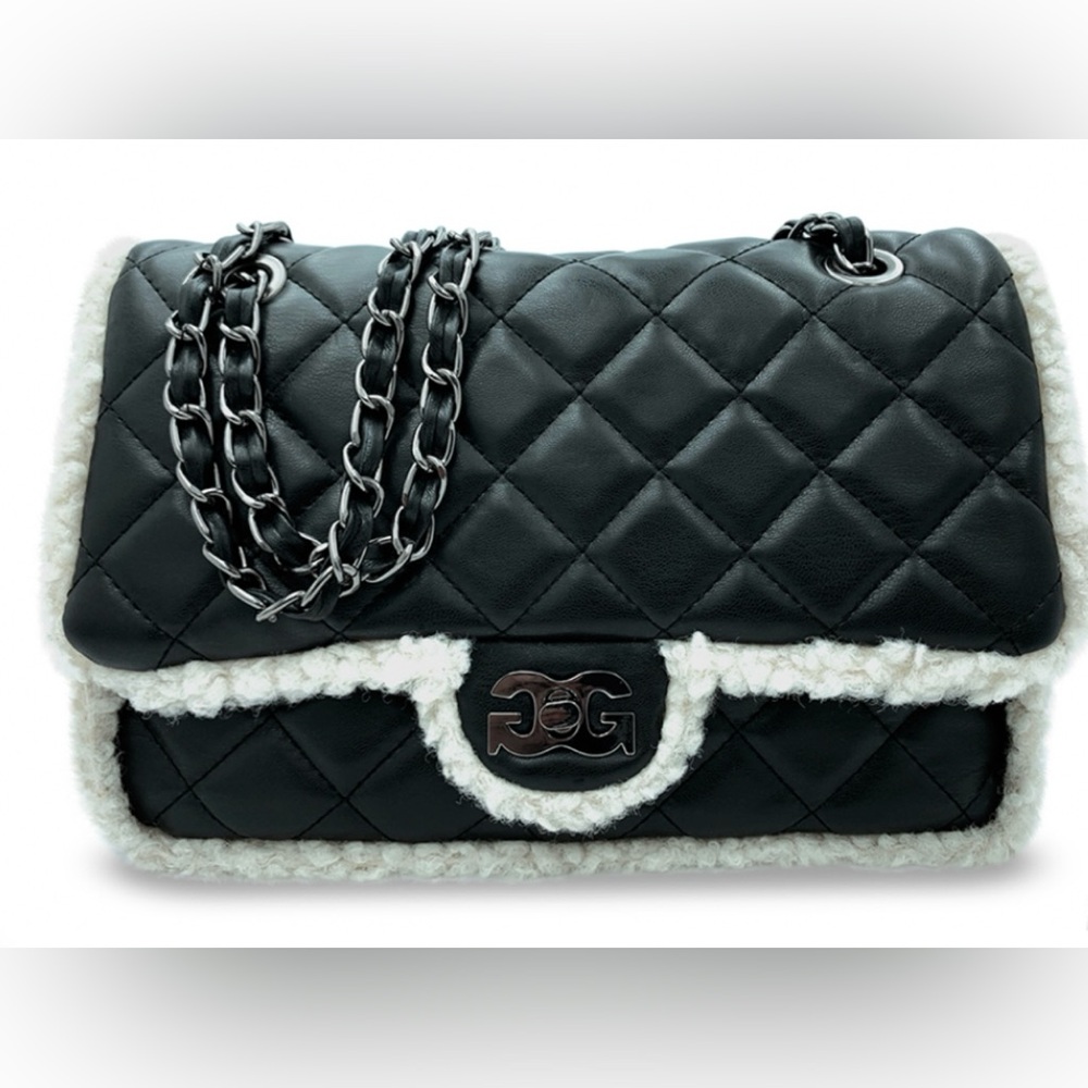 Brand New Gilda Paris Quilted Fur Bag. Vegan Leather. NWT Sealed.